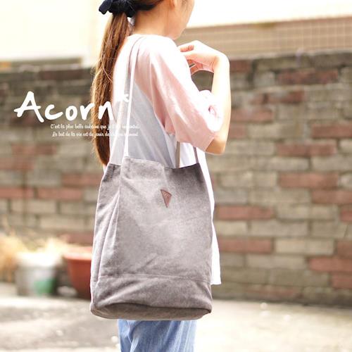 【Acorn*橡果】學院風清新帆布側背包6538(灰色)