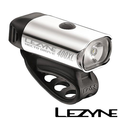 LEZYNE HECTO DRIVE 400XL USB充電光學透鏡LED都會騎乘照明警示前燈(銀)