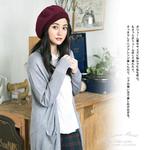 日本(QUEEN-HEAD)抗寒保暖羊毛貝雷帽(78401001酒紅色)