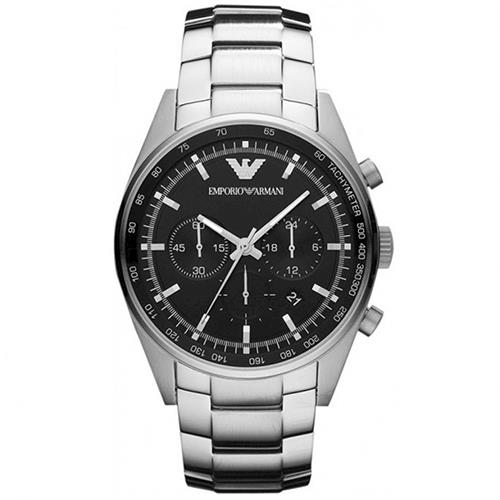 【ARMANI】酷炫商務品味鋼帶腕錶 AR5980