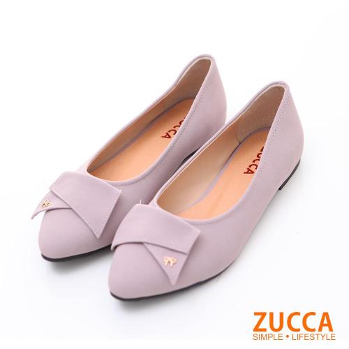 ZUCCA【z6201】反摺雙面金屬低跟鞋-綠色/黑色/粉色