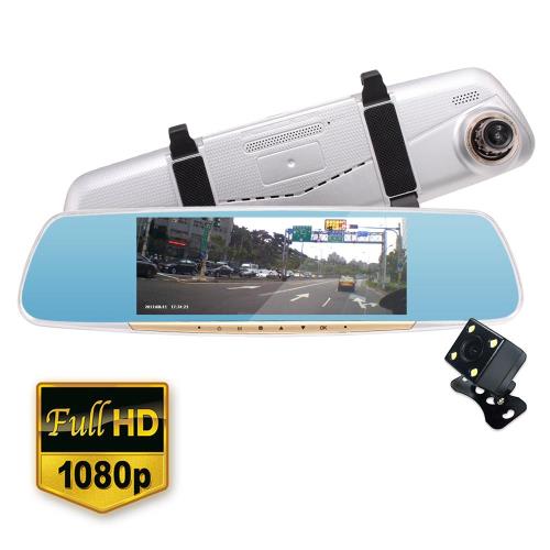 IS愛思 RV-07XW 7吋觸控式雙鏡頭後視鏡1080P高畫質行車紀錄器
