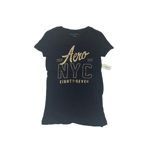 AIU100%【AERO】女款短袖T恤- NYC亮粉 8010黑