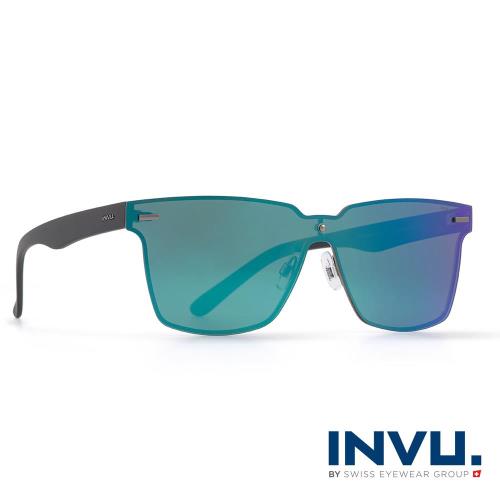 INVU瑞士 九層鍍膜強化水銀綠偏光個性太陽眼鏡 - (黑) T1804C