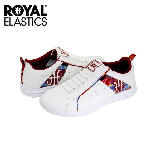 【Royal Elastics】女-Zephyr 休閒鞋-白/格紋紅(93372-010)