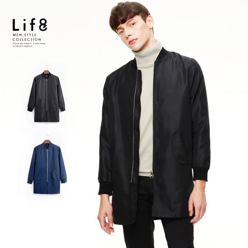 Life8-Formal 霧面麂皮 長版飛行夾克 NO. 11136