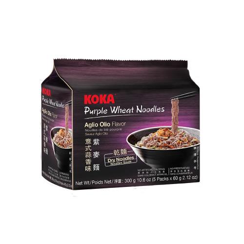 KOKA 紫麥麵-義式蒜香味300g(6袋/組)