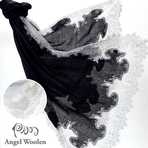 Angel Woolen 印度Pashmina手工羊絨蕾絲披肩圍巾(Audrey的魅力與美麗-共兩色)