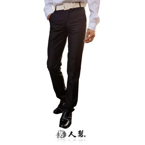 【男人幫】熟男基本御用細緻藍條紋中低腰直筒西裝褲 (K0417)