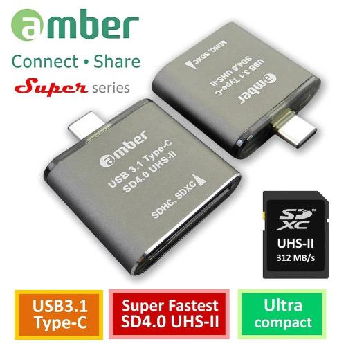 amber 超極速SD4.0讀卡機OTG USB 3.1 Type-C to SD4.0 UHS-II reader/ writer_312 MB/s