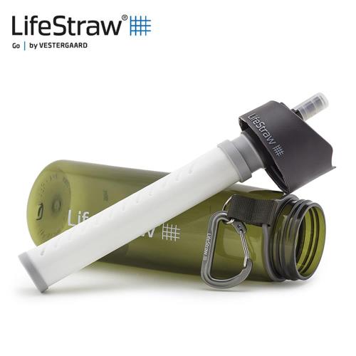  LifeStraw Go二段式過濾生命淨水瓶 650ml 軍綠色/ 城市綠洲(過濾、淨水、活性碳、登山露營、野外)