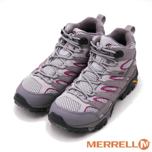 MERRELL MOAB 2 MID GORE-TEX防水登山多功能高筒 女鞋-灰紫