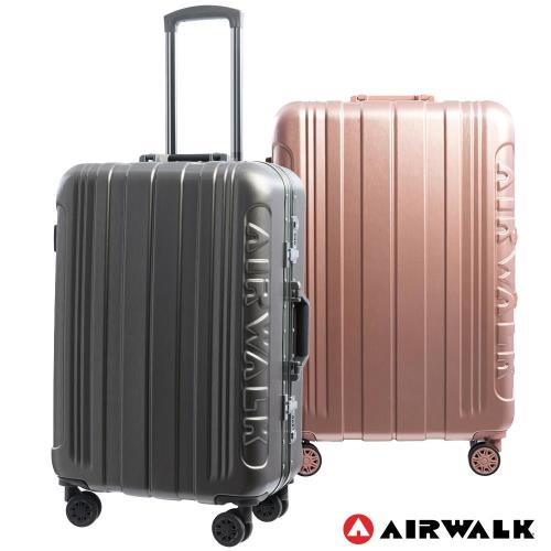  AIRWALK - 金屬森林木絲鋁框復古壓扣行李箱ABS+PC鋁框箱28吋-共2色