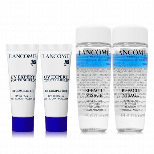 蘭蔻 超輕盈UV BB霜10mlx2+高效卸妝潔膚水15mlx2