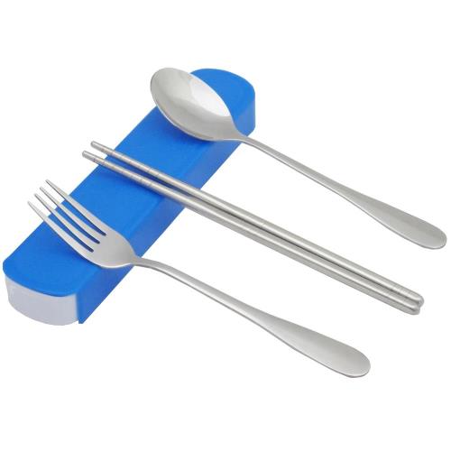 月陽3件式加厚401不銹鋼筷勺叉環保餐具(B401)