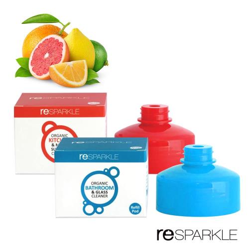 澳洲reSPARKLE-綠思寶-清潔劑補充蓋40ml-2入(廚房、多用途+浴室、玻璃)