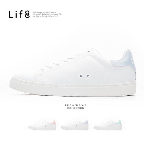任-Life8-Casual 極簡風格 跳色簡約休閒鞋-白粉/白藍/白綠-09813