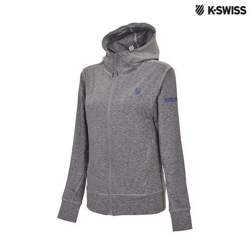 K-Swiss Track Knit Jacket 運動連帽外套-女-灰