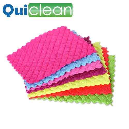 Quiclean 菱格紋超細纖維萬用清潔布5入