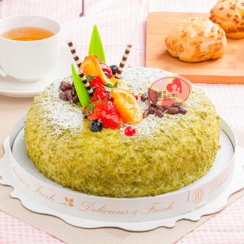 【樂活e棧】母親節造型蛋糕-夏戀京都抹茶蛋糕(8吋/顆,共2顆)