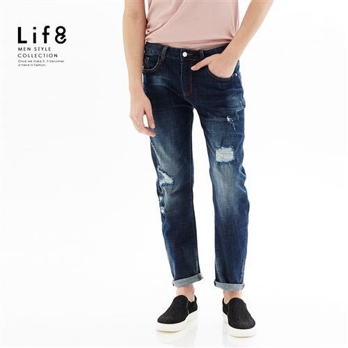 Life8-Casual 重磅微彈 立體3D剪裁修身牛仔褲-02479