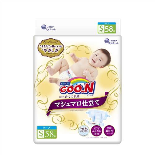 GOO.N 日本大王尿布 頂級珍珠棉柔黏貼型S(58片x3包/箱)