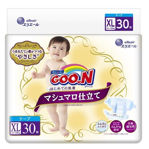 GOO.N 日本大王尿布 頂級珍珠棉柔黏貼型XL(30片x6包/箱)