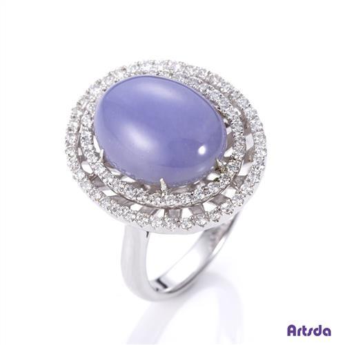 Artsda 頂級紫翡晶采鑽戒（天然A貨翡翠，18K金）