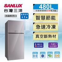 SANLUX台灣三洋 一級能效 480公升 采晶玻璃二門變頻電冰箱 SR-C480BVG