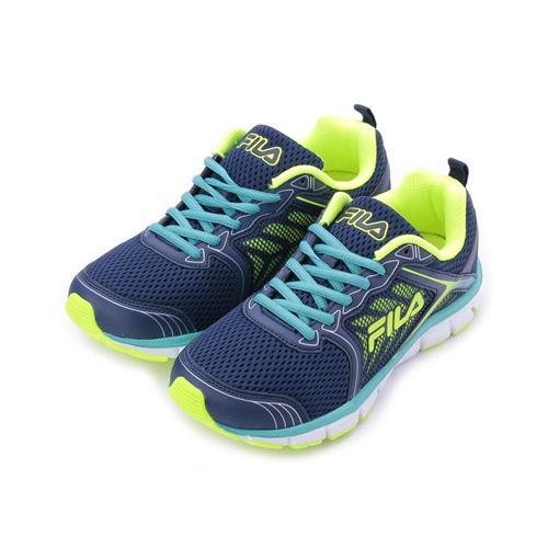 FILA 限定版螢光輕量跑鞋 藍螢綠 1-J329S-336 男鞋 鞋全家福