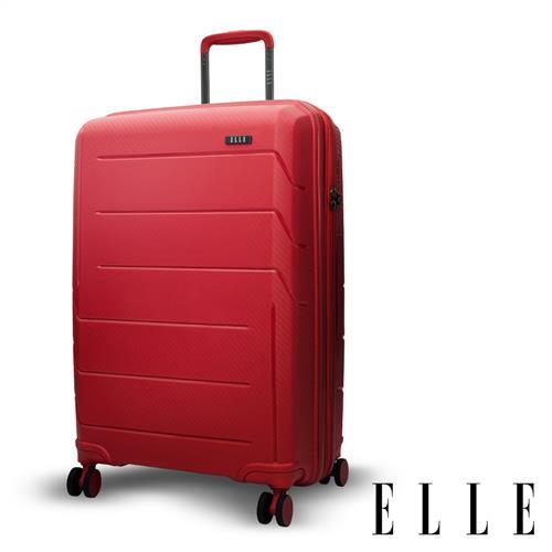 ELLE 鏡花水月系列-24吋特級極輕防刮耐磨PP材質旅行箱/行李箱-胭脂 EL31210