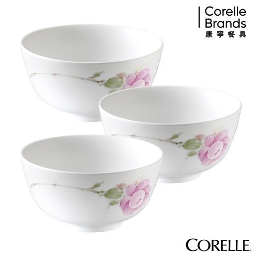 CORELLE康寧 田園玫瑰3件式中式飯碗組(C02)