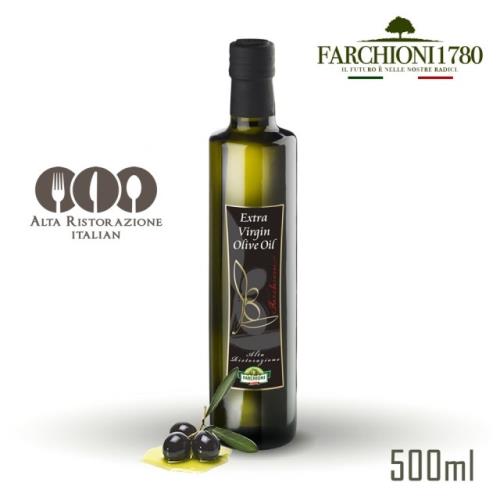 義大利法奇歐尼 美食家特級冷壓初榨橄欖油500mlX1瓶-黑圓瓶