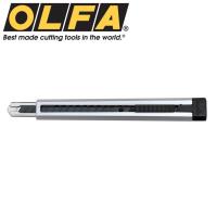 日本OLFA極致系列美工刀Ltd-02(黑刃;獨特六角型刀柄;One Touch止滑計;右左手通用;銀色塗料磨砂質感)壁紙刀cutter