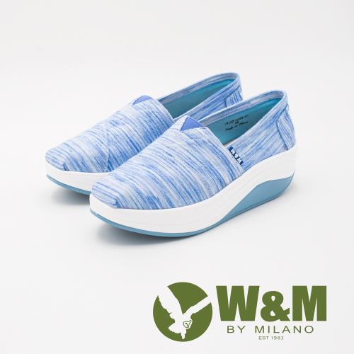 W&M BOUNCE系列 超彈力刷色增高鞋 女鞋-刷色藍(另有刷色灰)