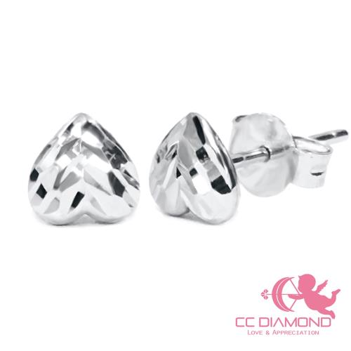 【CC DIAMOND】義大利進口 18K金耳環 閃亮愛心