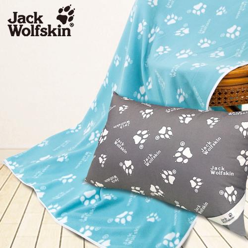 Jack Wolfskin 抗菌枕、藍綠四季毯暖冬超值組