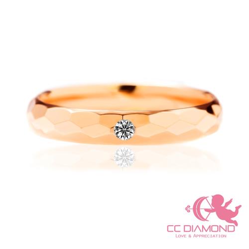 【CC DIAMOND】義大利進口 3分鑽石戒指 陵格紋對戒系列 18K玫瑰金