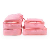 PUSH!旅遊用品旅行收納袋行李箱衣物整理收納包袋套裝(6件套雅緻型)粉紅S55