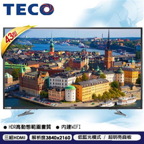 TECO東元 43吋 真4K Smart連網 液晶電視 TL43U1TRE-福利品
