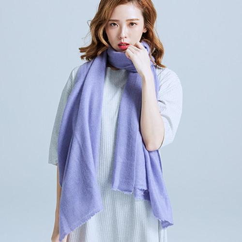 【BANNIES】 100%cashmere 經典素面圍巾-紫羅蘭