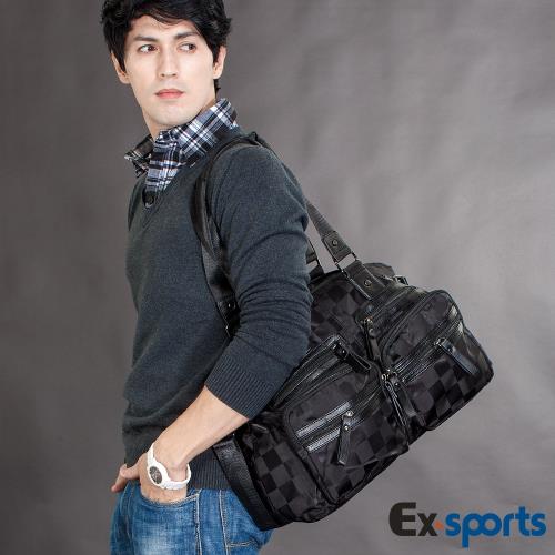 Ex-Sports亞克仕 側背包旅行袋-黑影格調