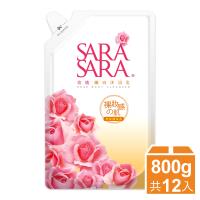 【莎啦莎啦】玫瑰嫩白沐浴乳-補充包800g 12入組(800gx12)