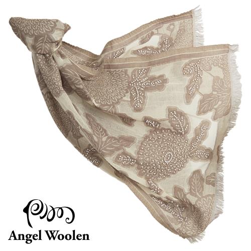 【Angel Woolen】采逸印度手工串珠羊毛披肩-淺駝