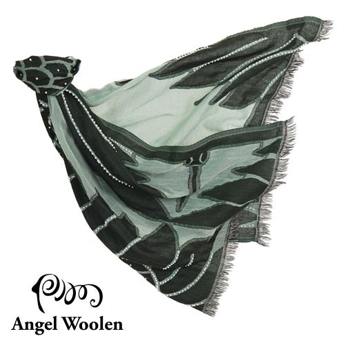 【Angel Woolen】霓裳-印度手工串珠羊毛披肩-綠裳