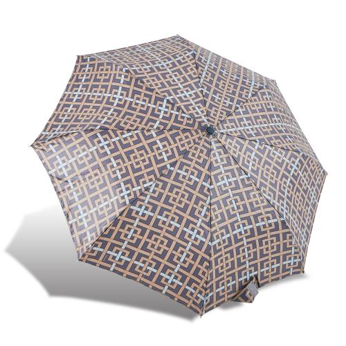 RAINSTORY雨傘-都會格紋(卡其)抗UV個人自動傘