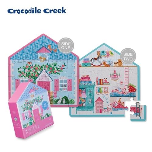 美國Crocodile Creek  童話小屋雙面學習拼圖24片-娃娃小屋