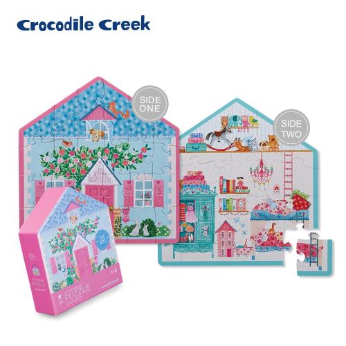 美國Crocodile Creek  童話小屋雙面學習拼圖24片-甜點小屋