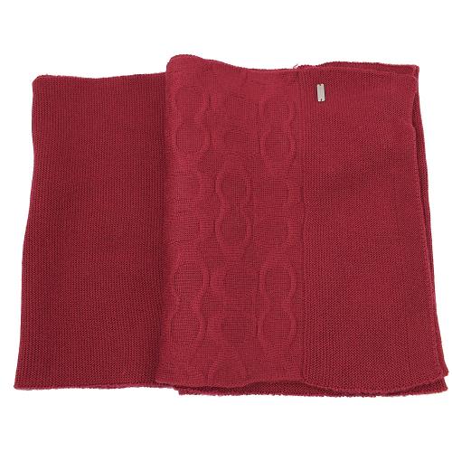 COACH 32711 素面針織羊毛披肩長圍巾.紅