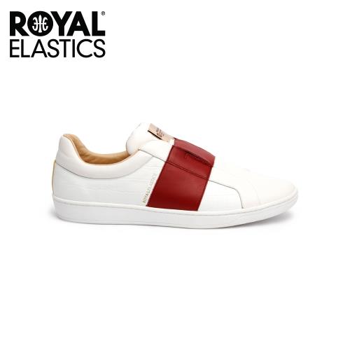 Royal Elastics 男-Duke Straight 真皮時尚休閒鞋-白紅(00584-001)